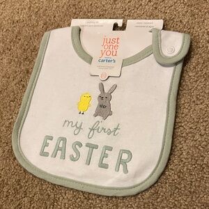 Carter's My First Easter Bib - White and Green